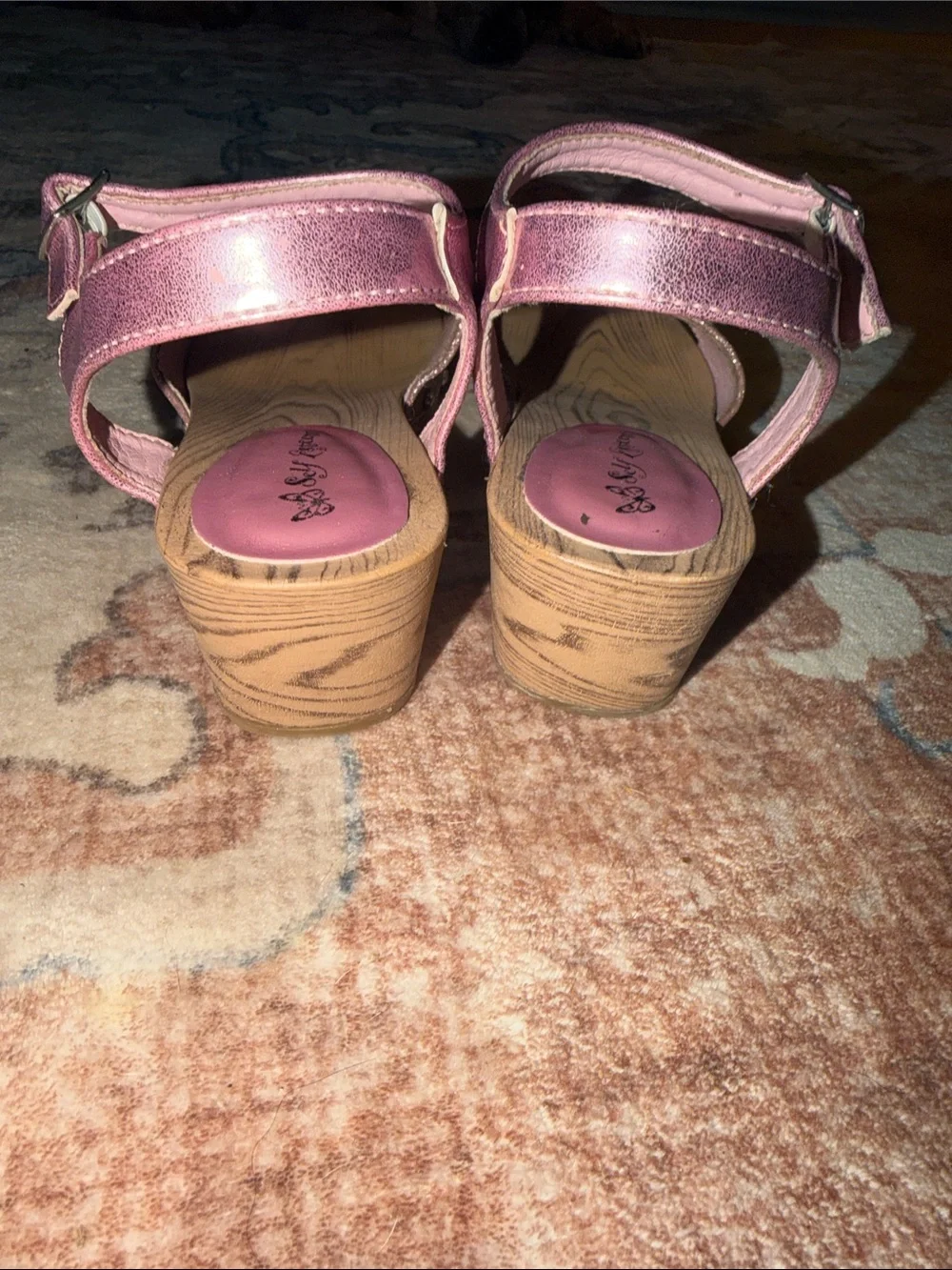 Self Esteem Glitter Pink Kids Dress Sandals